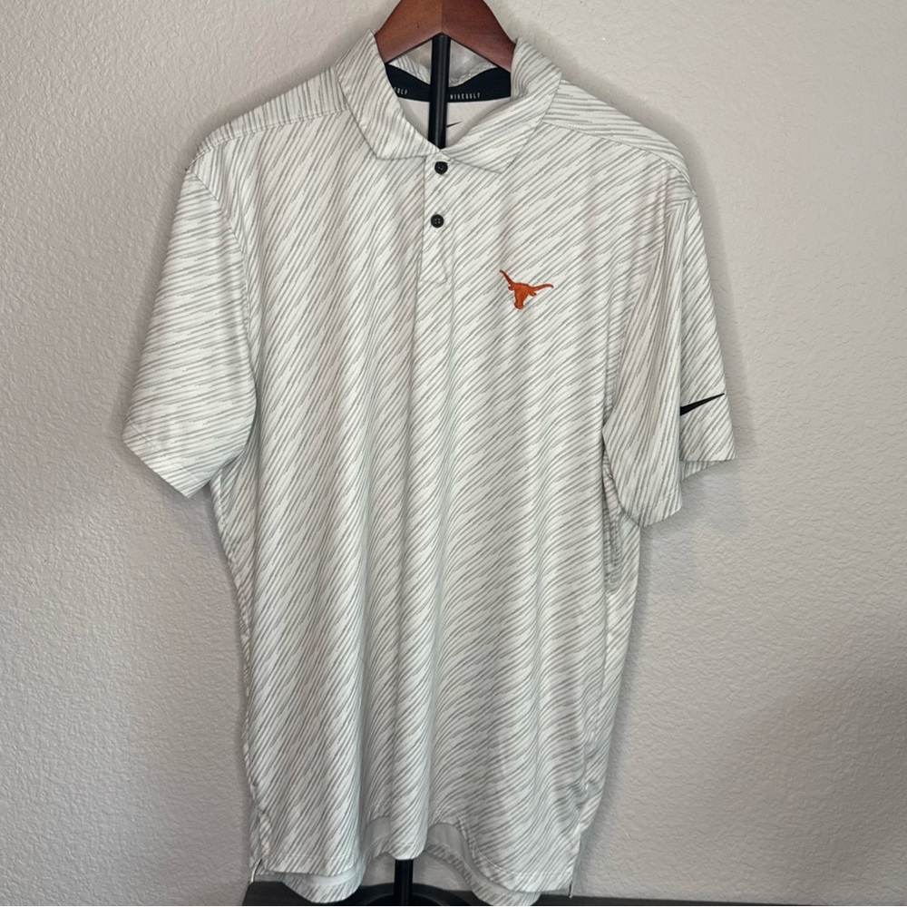 Texas Longhorns Nike Dri Fit Stitched Logo Campus Golf Polo Shirt (Men's L )